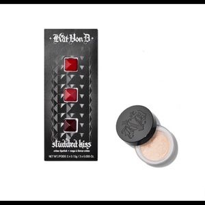 Kat Von D Mini Set Setting Powder & Kiss Creme Lipstick Trio Outlaw Vampira